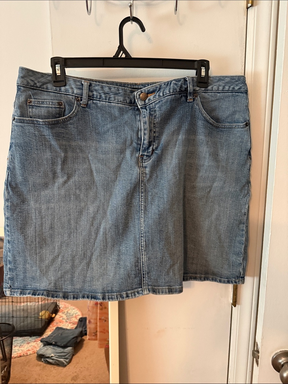 Venezia Light Wash Denim Mini Skort